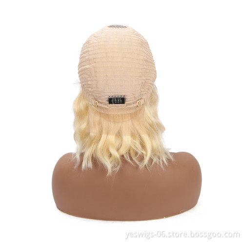 Cheap Wigs Wholesale Ombre Short Bob Cut 1b 613 Blonde HD Lace Frontal Wig Real Mink Peruvian Human Virgin Hair Wig Bob Style